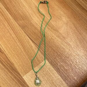 Green silver turtle necklace clasp jewelry